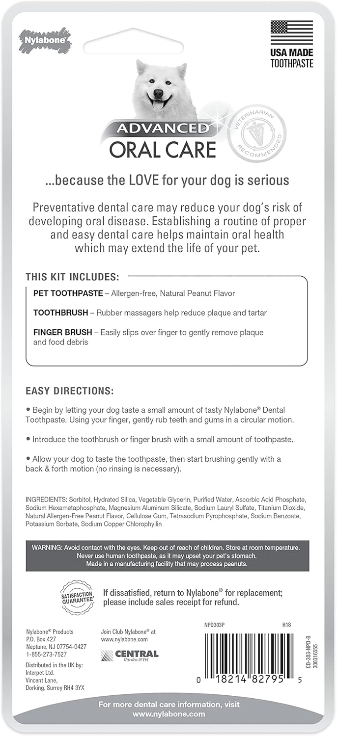 Advanced Oral Care Natural Dog Dental Kit Peanut Flavor 2.5 oz.