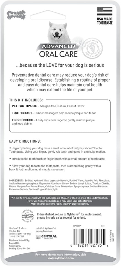 Advanced Oral Care Natural Dog Dental Kit Peanut Flavor 2.5 oz.