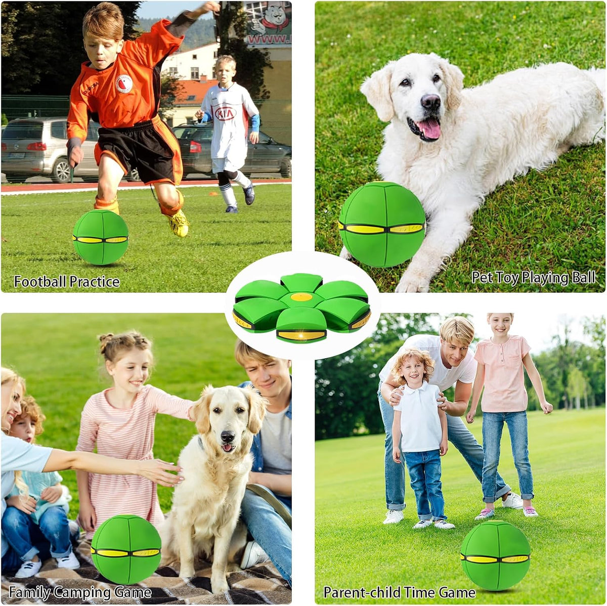2PCS Dog Flying Disc Toy, Pet Toy Flying Saucer Ball with 3 Light for Dogs, Dog Toy Outdoor Toy Doggy Disc Ball, Outdoor Games
