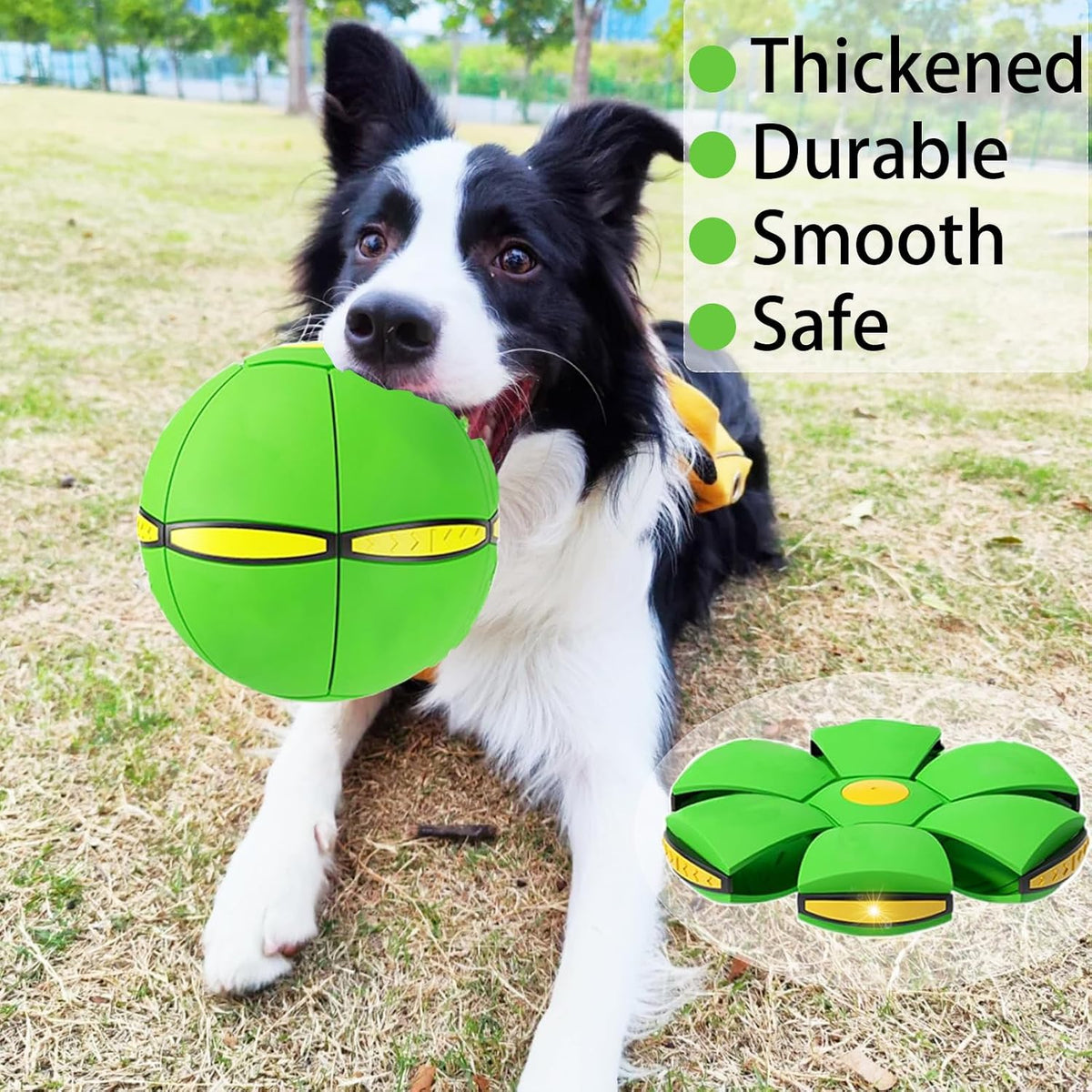 2PCS Dog Flying Disc Toy, Pet Toy Flying Saucer Ball with 3 Light for Dogs, Dog Toy Outdoor Toy Doggy Disc Ball, Outdoor Games