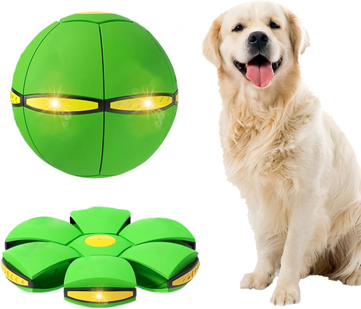 2PCS Dog Flying Disc Toy, Pet Toy Flying Saucer Ball with 3 Light for Dogs, Dog Toy Outdoor Toy Doggy Disc Ball, Outdoor Games
