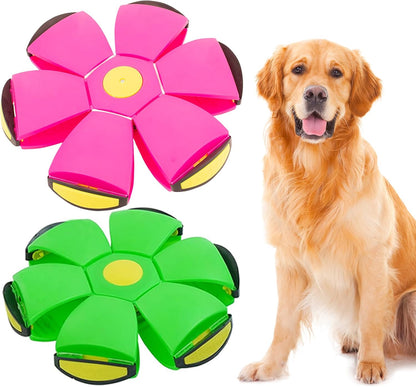 2PCS Dog Flying Disc Toy, Pet Toy Flying Saucer Ball with 3 Light for Dogs, Dog Toy Outdoor Toy Doggy Disc Ball, Outdoor Games