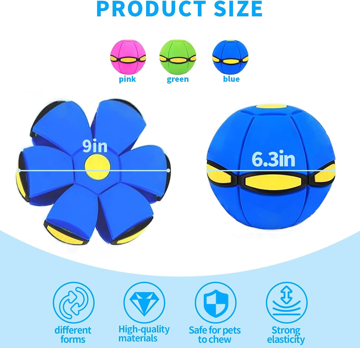 2PCS Dog Flying Disc Toy, Pet Toy Flying Saucer Ball with 3 Light for Dogs, Dog Toy Outdoor Toy Doggy Disc Ball, Outdoor Games