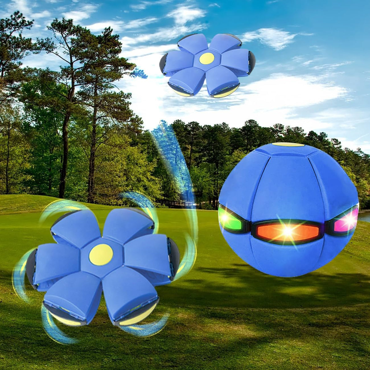 2PCS Dog Flying Disc Toy, Pet Toy Flying Saucer Ball with 3 Light for Dogs, Dog Toy Outdoor Toy Doggy Disc Ball, Outdoor Games