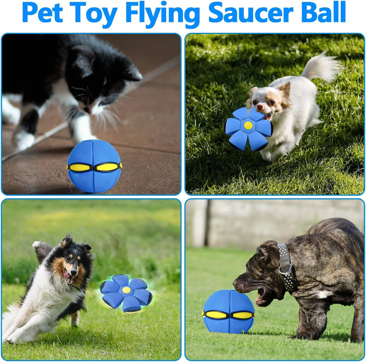 2PCS Dog Flying Disc Toy, Pet Toy Flying Saucer Ball with 3 Light for Dogs, Dog Toy Outdoor Toy Doggy Disc Ball, Outdoor Games