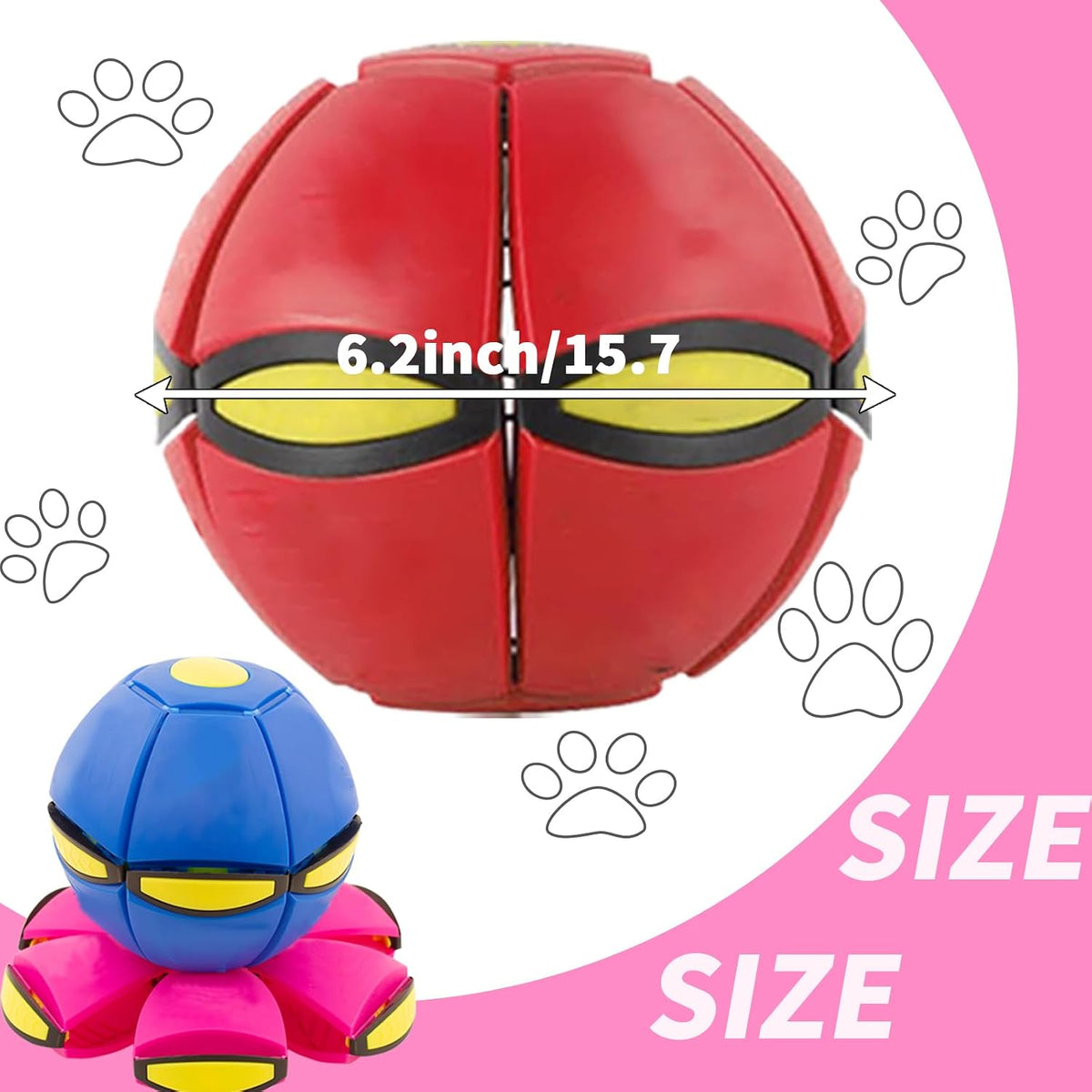 2PCS Dog Flying Disc Toy, Pet Toy Flying Saucer Ball with 3 Light for Dogs, Dog Toy Outdoor Toy Doggy Disc Ball, Outdoor Games