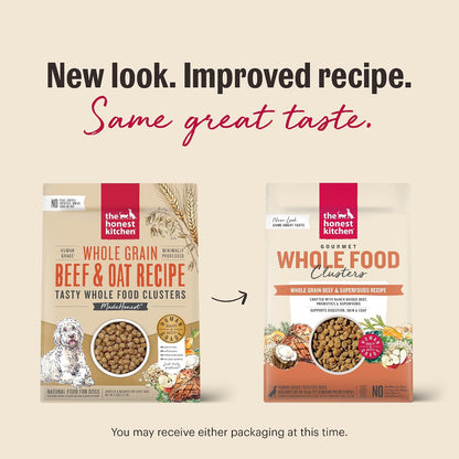 Grain Free Beef & Superfoods Whole Food Clusters, Human Grade Dry Dog Food, Vet-Crafted Nutritional Support for Skin, Coat, Digestion & Overall Wellness, 5 lb Bag