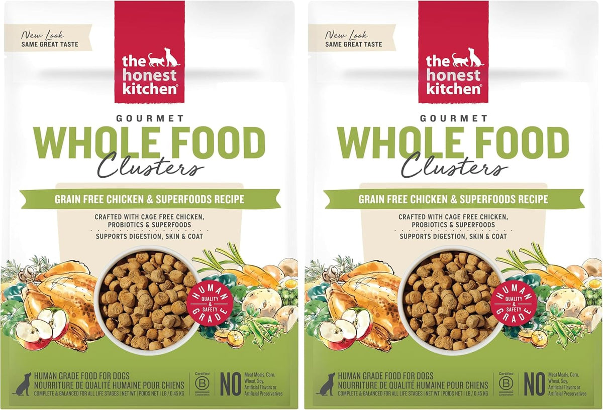 Grain Free Beef & Superfoods Whole Food Clusters, Human Grade Dry Dog Food, Vet-Crafted Nutritional Support for Skin, Coat, Digestion & Overall Wellness, 5 lb Bag