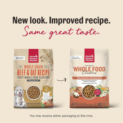 Grain Free Beef & Superfoods Whole Food Clusters, Human Grade Dry Dog Food, Vet-Crafted Nutritional Support for Skin, Coat, Digestion & Overall Wellness, 5 lb Bag