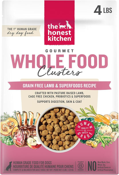 Grain Free Beef & Superfoods Whole Food Clusters, Human Grade Dry Dog Food, Vet-Crafted Nutritional Support for Skin, Coat, Digestion & Overall Wellness, 5 lb Bag