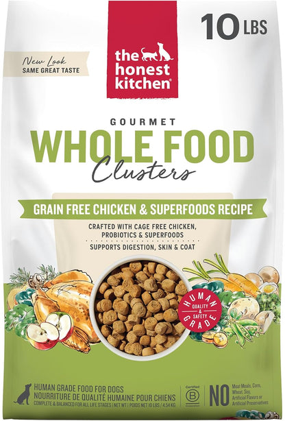 Grain Free Beef & Superfoods Whole Food Clusters, Human Grade Dry Dog Food, Vet-Crafted Nutritional Support for Skin, Coat, Digestion & Overall Wellness, 5 lb Bag