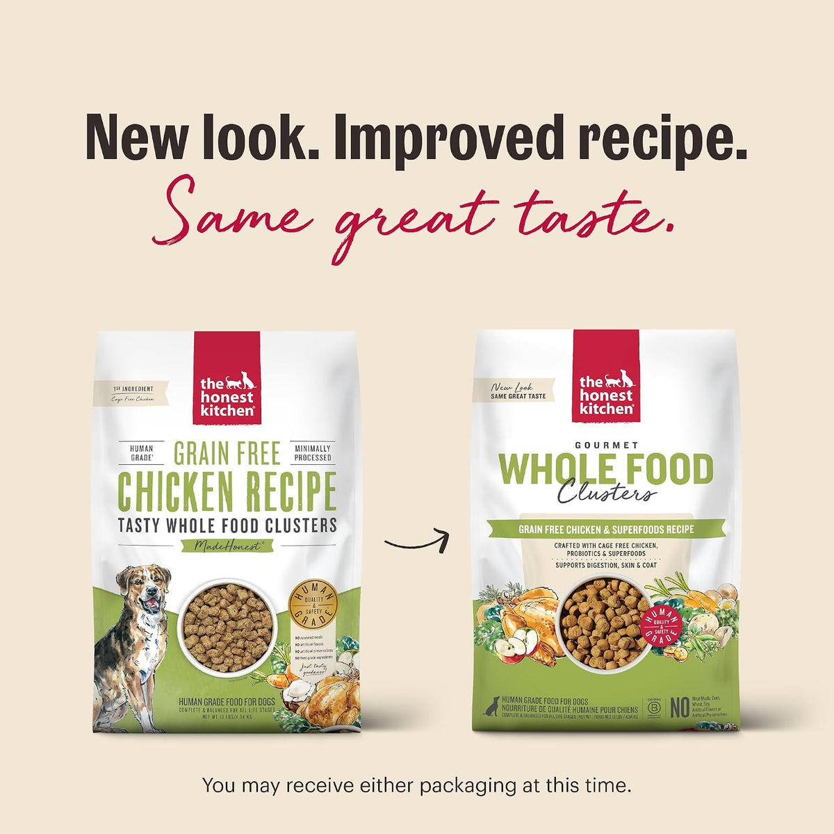 Grain Free Beef & Superfoods Whole Food Clusters, Human Grade Dry Dog Food, Vet-Crafted Nutritional Support for Skin, Coat, Digestion & Overall Wellness, 5 lb Bag
