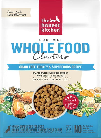 Grain Free Beef & Superfoods Whole Food Clusters, Human Grade Dry Dog Food, Vet-Crafted Nutritional Support for Skin, Coat, Digestion & Overall Wellness, 5 lb Bag