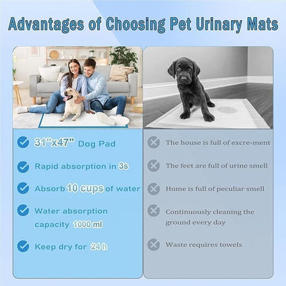 XXXXL Puppy Pee Pads for Dogs 31"x47", Extra Large Dog Pee Pads, Leak-Proof & Super Absorbent Dog Pee Pads, Thicken Disposable Potty Pads Puppy Training Pads for Cats Rabbits