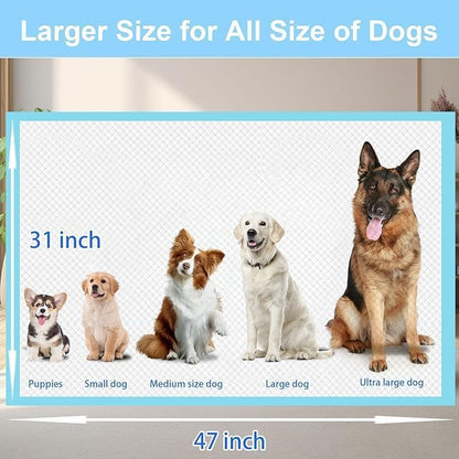 XXXXL Puppy Pee Pads for Dogs 31"x47", Extra Large Dog Pee Pads, Leak-Proof & Super Absorbent Dog Pee Pads, Thicken Disposable Potty Pads Puppy Training Pads for Cats Rabbits