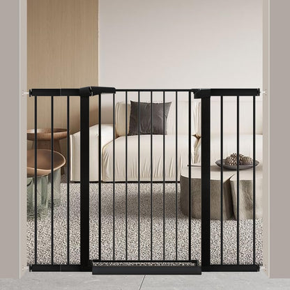 38" Extra Tall Baby Gate, 65.4"-70.8" Extra Wide Long Pet Gate for Dogs Cats Puppy, Metal Auto Close Safety Child Gate for Stairs Doorways, Pressure Mounted Gate Fence No Drill, White