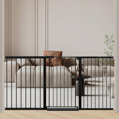 38" Extra Tall Baby Gate, 65.4"-70.8" Extra Wide Long Pet Gate for Dogs Cats Puppy, Metal Auto Close Safety Child Gate for Stairs Doorways, Pressure Mounted Gate Fence No Drill, White