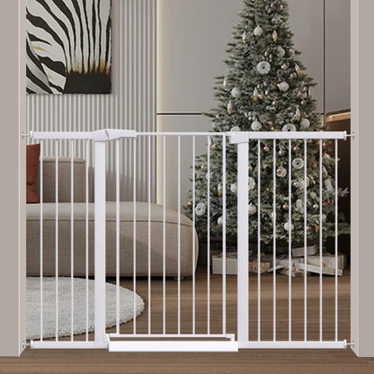 38" Extra Tall Baby Gate, 65.4"-70.8" Extra Wide Long Pet Gate for Dogs Cats Puppy, Metal Auto Close Safety Child Gate for Stairs Doorways, Pressure Mounted Gate Fence No Drill, White