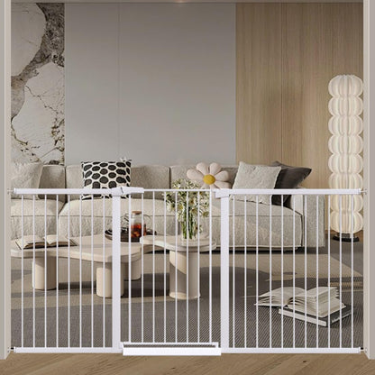 38" Extra Tall Baby Gate, 65.4"-70.8" Extra Wide Long Pet Gate for Dogs Cats Puppy, Metal Auto Close Safety Child Gate for Stairs Doorways, Pressure Mounted Gate Fence No Drill, White