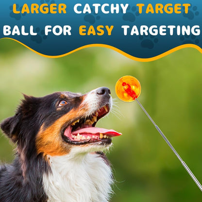Dog Training Clicker for Training with Retractable Target Stick and Bright Ball, Clear Plastic Handle, Adjustable Length Trainer for Dogs, Puppies, Cats and Pets