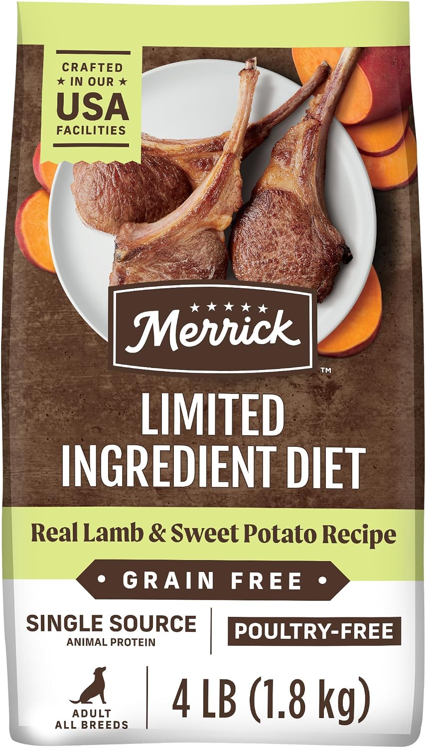 Limited Ingredient Lamb Sweet Potato Dry Dog Food, 4 lb Bag