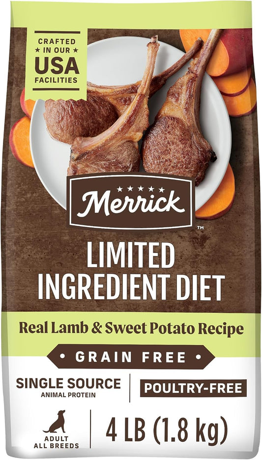 Limited Ingredient Lamb Sweet Potato Dry Dog Food, 4 lb Bag