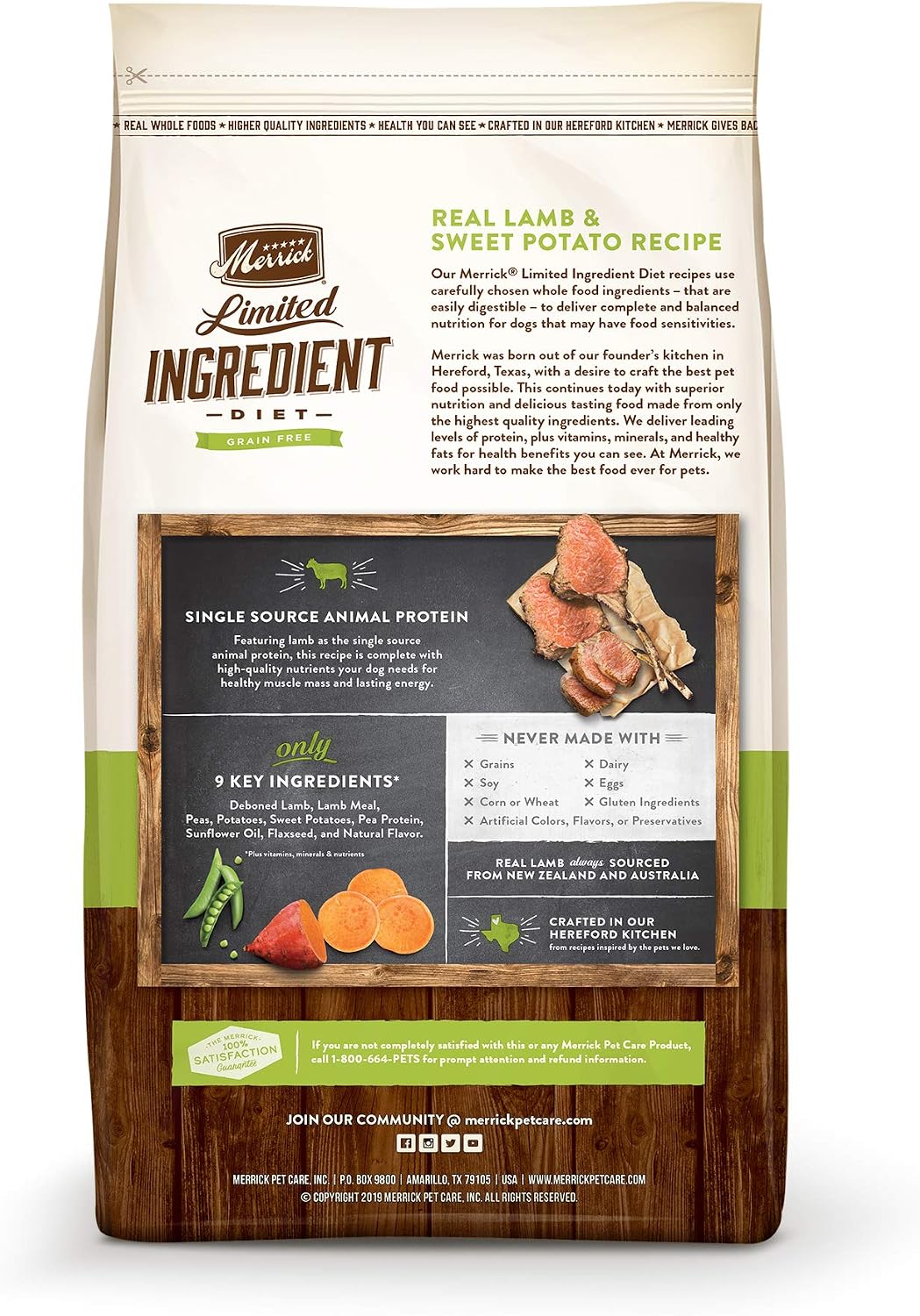 Limited Ingredient Lamb Sweet Potato Dry Dog Food, 4 lb Bag