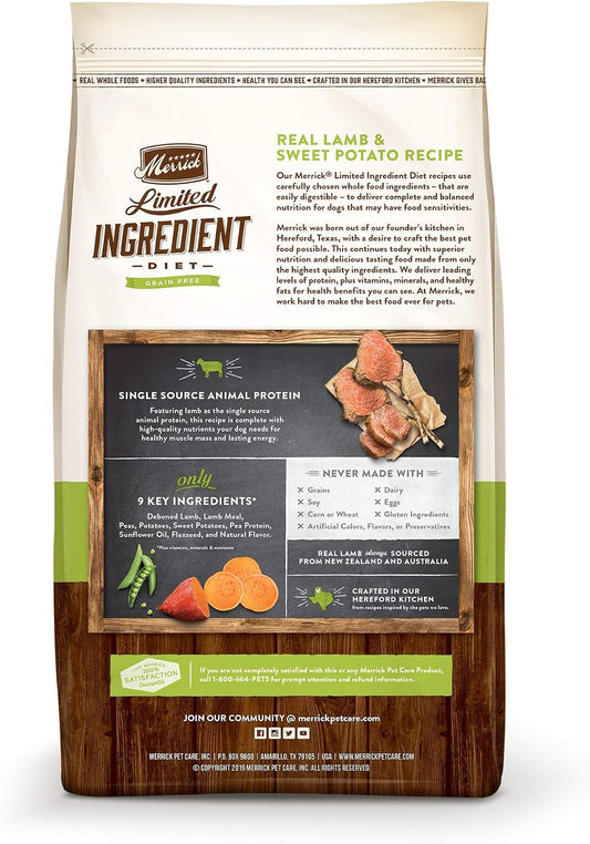 Limited Ingredient Lamb Sweet Potato Dry Dog Food, 4 lb Bag
