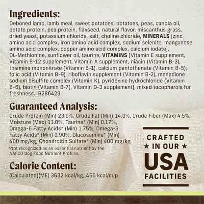 Limited Ingredient Lamb Sweet Potato Dry Dog Food, 4 lb Bag