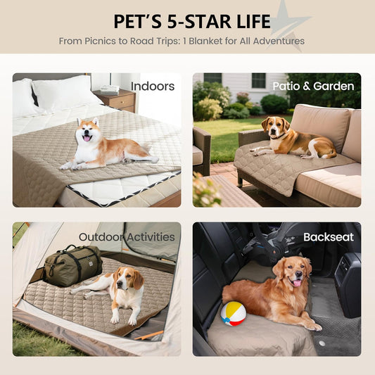 100% Double-Sided Waterproof Dog Bed Cover Pet Blanket Sofa Couch Furniture Protector for Puppy Large Dog Cat, Reversible (68x82 Inch (Pack of 1), Dark Grey/Light Grey) - Colors A
