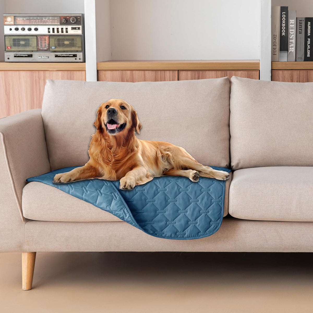100% Double-Sided Waterproof Dog Bed Cover Pet Blanket Sofa Couch Furniture Protector for Puppy Large Dog Cat, Reversible (68x82 Inch (Pack of 1), Dark Grey/Light Grey) - Colors A