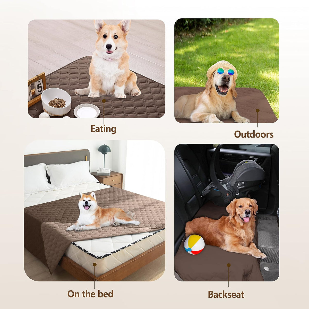 100% Double-Sided Waterproof Dog Bed Cover Pet Blanket Sofa Couch Furniture Protector for Puppy Large Dog Cat, Reversible (68x82 Inch (Pack of 1), Dark Grey/Light Grey) - Colors A