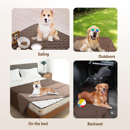 100% Double-Sided Waterproof Dog Bed Cover Pet Blanket Sofa Couch Furniture Protector for Puppy Large Dog Cat, Reversible (68x82 Inch (Pack of 1), Dark Grey/Light Grey) - Colors A