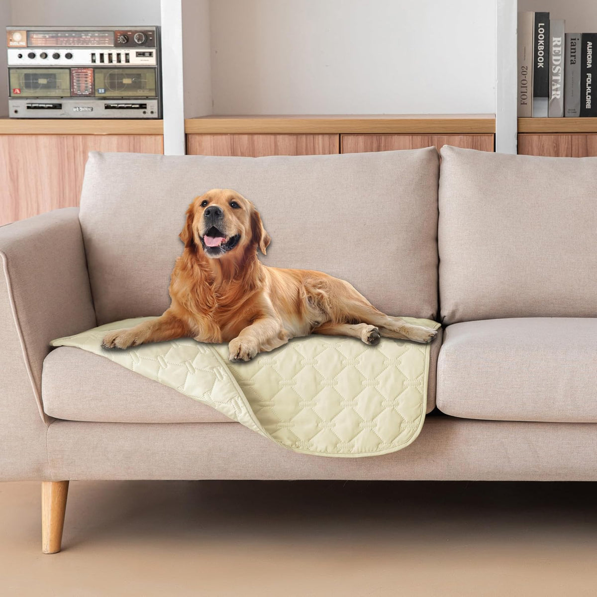 100% Double-Sided Waterproof Dog Bed Cover Pet Blanket Sofa Couch Furniture Protector for Puppy Large Dog Cat, Reversible (68x82 Inch (Pack of 1), Dark Grey/Light Grey) - Colors A