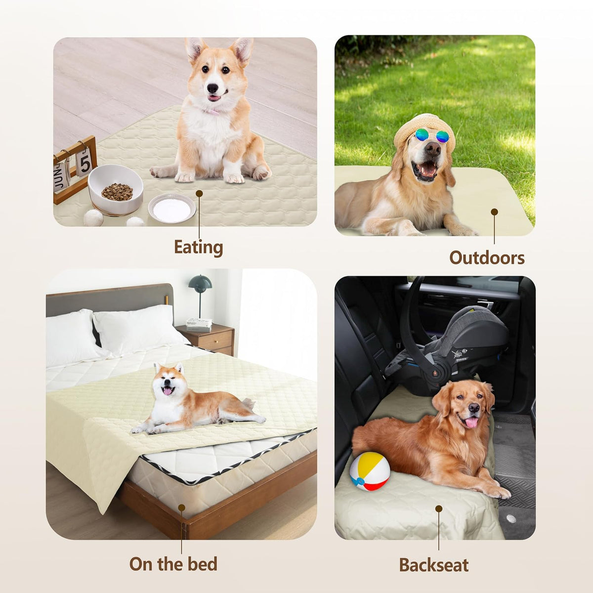 100% Double-Sided Waterproof Dog Bed Cover Pet Blanket Sofa Couch Furniture Protector for Puppy Large Dog Cat, Reversible (68x82 Inch (Pack of 1), Dark Grey/Light Grey) - Colors A