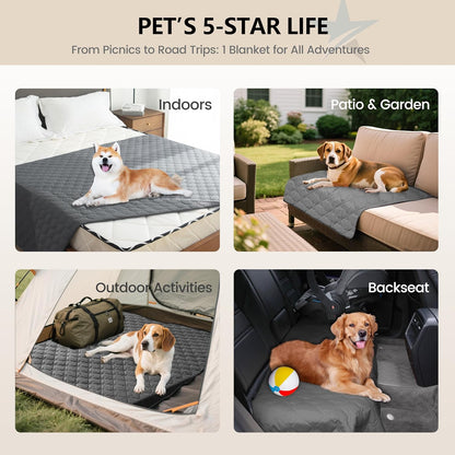 100% Double-Sided Waterproof Dog Bed Cover Pet Blanket Sofa Couch Furniture Protector for Puppy Large Dog Cat, Reversible (68x82 Inch (Pack of 1), Dark Grey/Light Grey) - Colors A