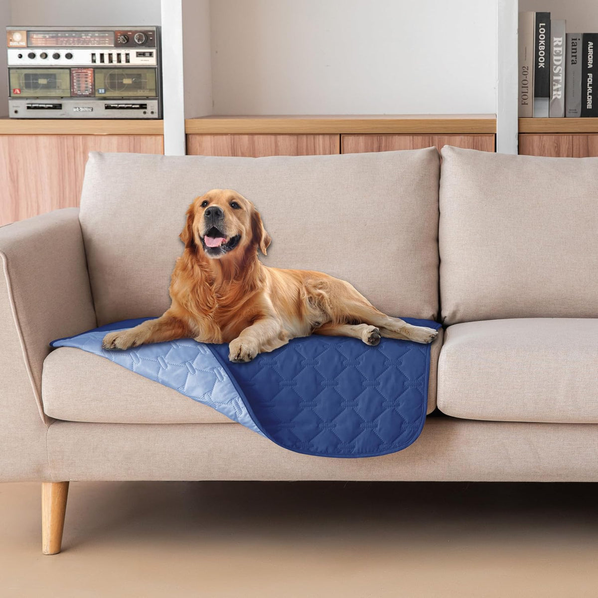 100% Double-Sided Waterproof Dog Bed Cover Pet Blanket Sofa Couch Furniture Protector for Puppy Large Dog Cat, Reversible (68x82 Inch (Pack of 1), Dark Grey/Light Grey) - Colors A