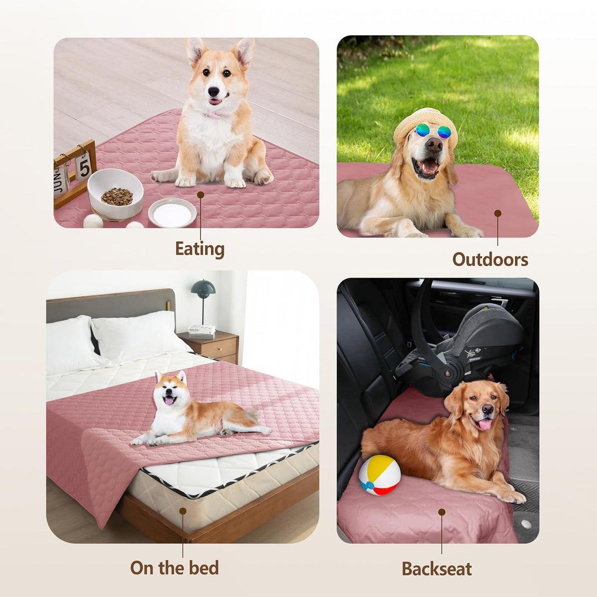100% Double-Sided Waterproof Dog Bed Cover Pet Blanket Sofa Couch Furniture Protector for Puppy Large Dog Cat, Reversible (68x82 Inch (Pack of 1), Dark Grey/Light Grey) - Colors A