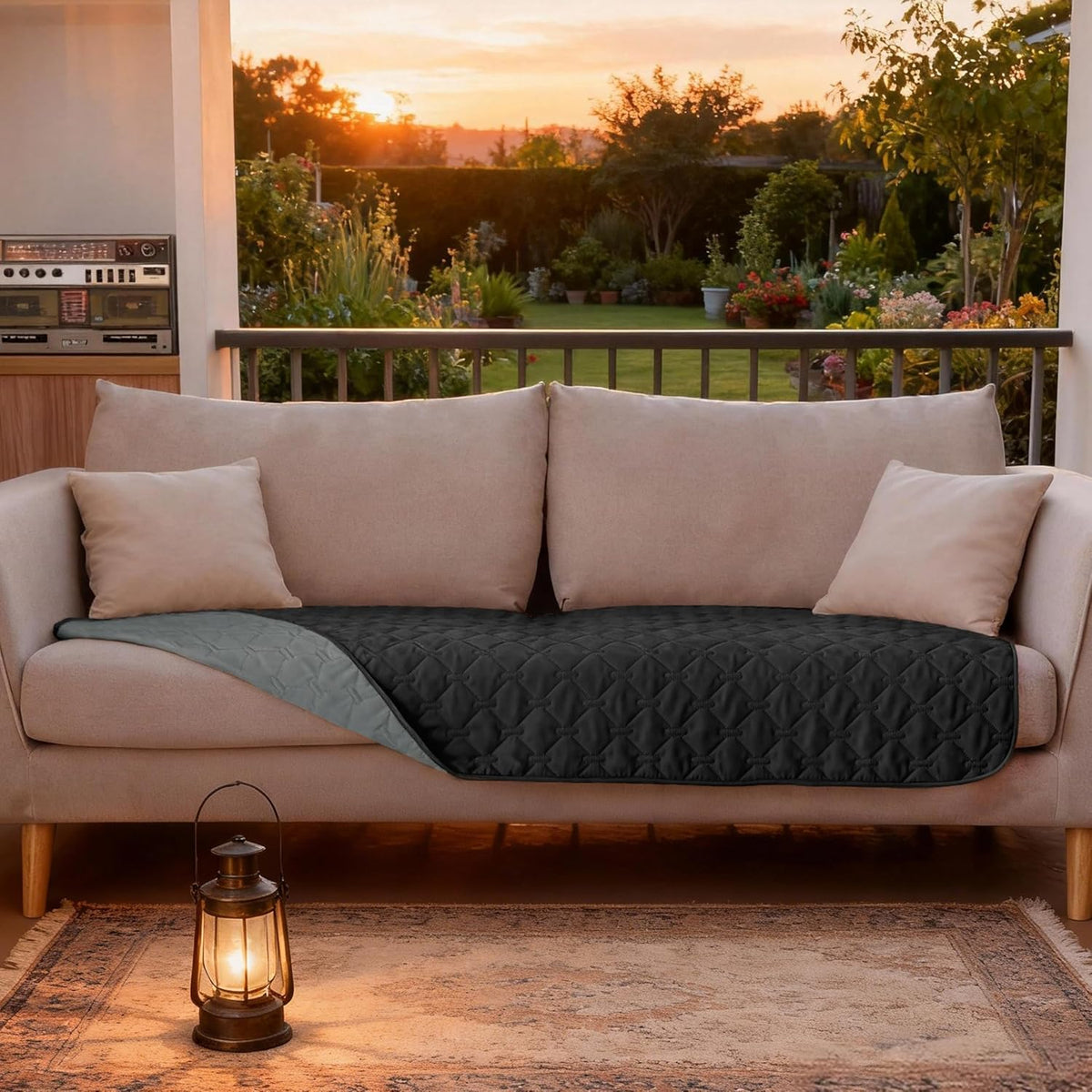 100% Double-Sided Waterproof Dog Bed Cover Pet Blanket Sofa Couch Furniture Protector for Puppy Large Dog Cat, Reversible (68x82 Inch (Pack of 1), Dark Grey/Light Grey) - Colors A