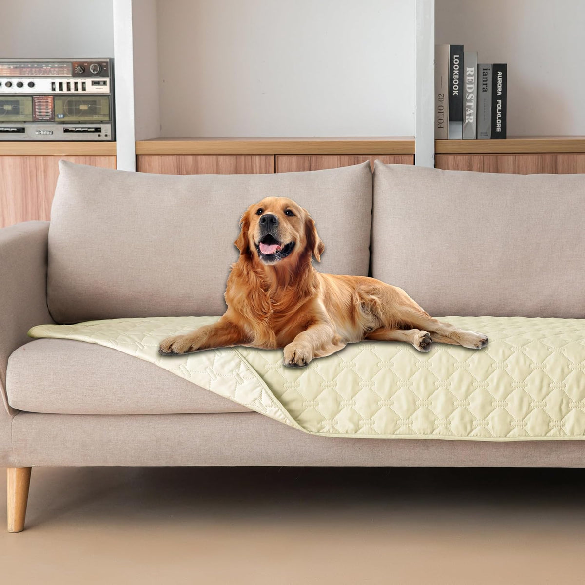 100% Double-Sided Waterproof Dog Bed Cover Pet Blanket Sofa Couch Furniture Protector for Puppy Large Dog Cat, Reversible (68x82 Inch (Pack of 1), Dark Grey/Light Grey) - Colors A