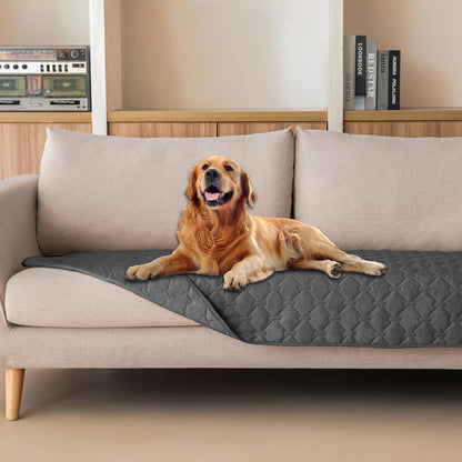 100% Double-Sided Waterproof Dog Bed Cover Pet Blanket Sofa Couch Furniture Protector for Puppy Large Dog Cat, Reversible (68x82 Inch (Pack of 1), Dark Grey/Light Grey) - Colors A