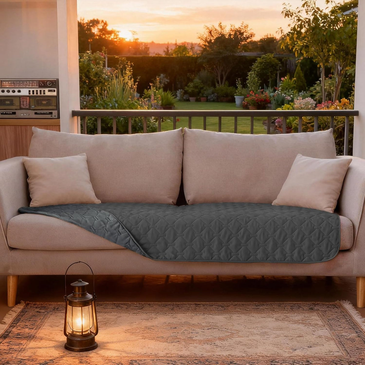 100% Double-Sided Waterproof Dog Bed Cover Pet Blanket Sofa Couch Furniture Protector for Puppy Large Dog Cat, Reversible (68x82 Inch (Pack of 1), Dark Grey/Light Grey) - Colors A