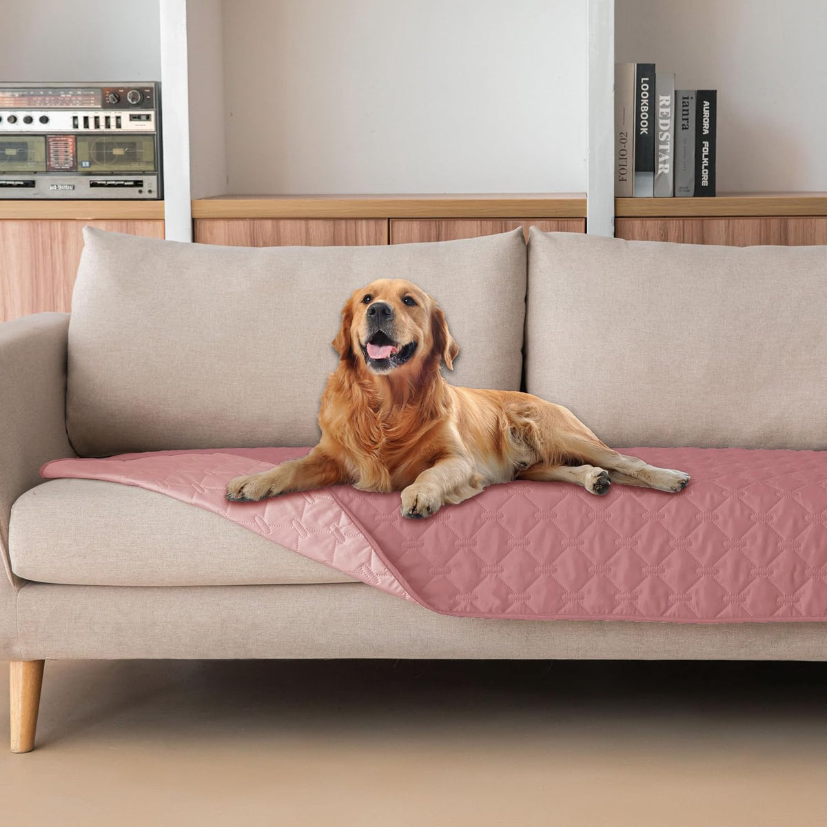 100% Double-Sided Waterproof Dog Bed Cover Pet Blanket Sofa Couch Furniture Protector for Puppy Large Dog Cat, Reversible (68x82 Inch (Pack of 1), Dark Grey/Light Grey) - Colors A