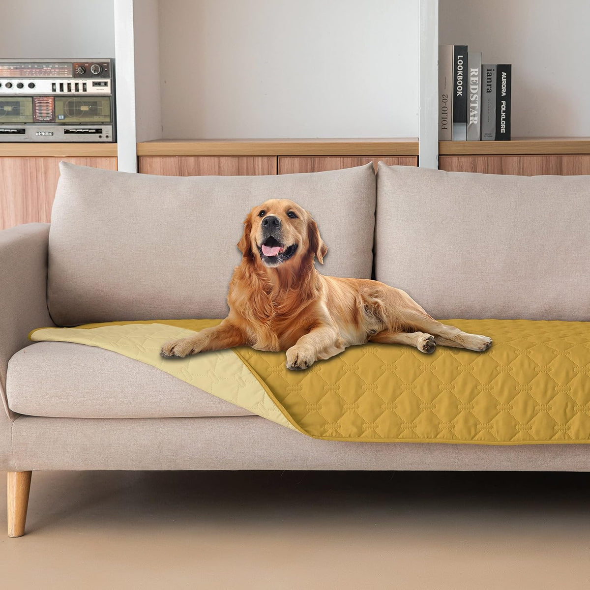 100% Double-Sided Waterproof Dog Bed Cover Pet Blanket Sofa Couch Furniture Protector for Puppy Large Dog Cat, Reversible (68x82 Inch (Pack of 1), Dark Grey/Light Grey) - Colors A