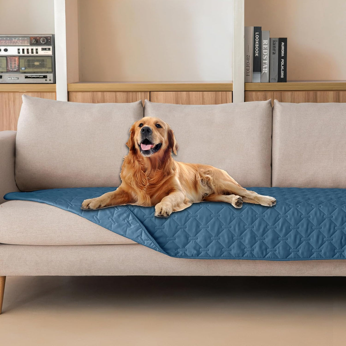 100% Double-Sided Waterproof Dog Bed Cover Pet Blanket Sofa Couch Furniture Protector for Puppy Large Dog Cat, Reversible (68x82 Inch (Pack of 1), Dark Grey/Light Grey) - Colors A