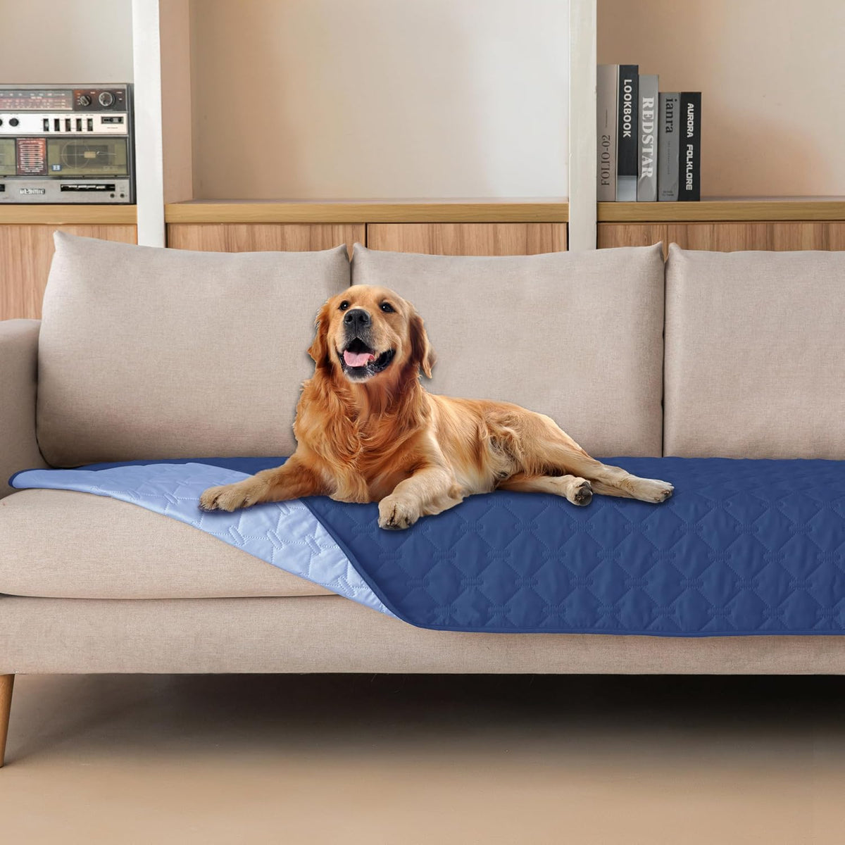 100% Double-Sided Waterproof Dog Bed Cover Pet Blanket Sofa Couch Furniture Protector for Puppy Large Dog Cat, Reversible (68x82 Inch (Pack of 1), Dark Grey/Light Grey) - Colors A