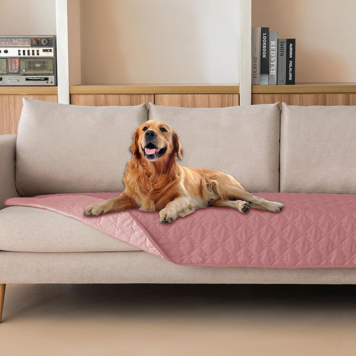 100% Double-Sided Waterproof Dog Bed Cover Pet Blanket Sofa Couch Furniture Protector for Puppy Large Dog Cat, Reversible (68x82 Inch (Pack of 1), Dark Grey/Light Grey) - Colors A