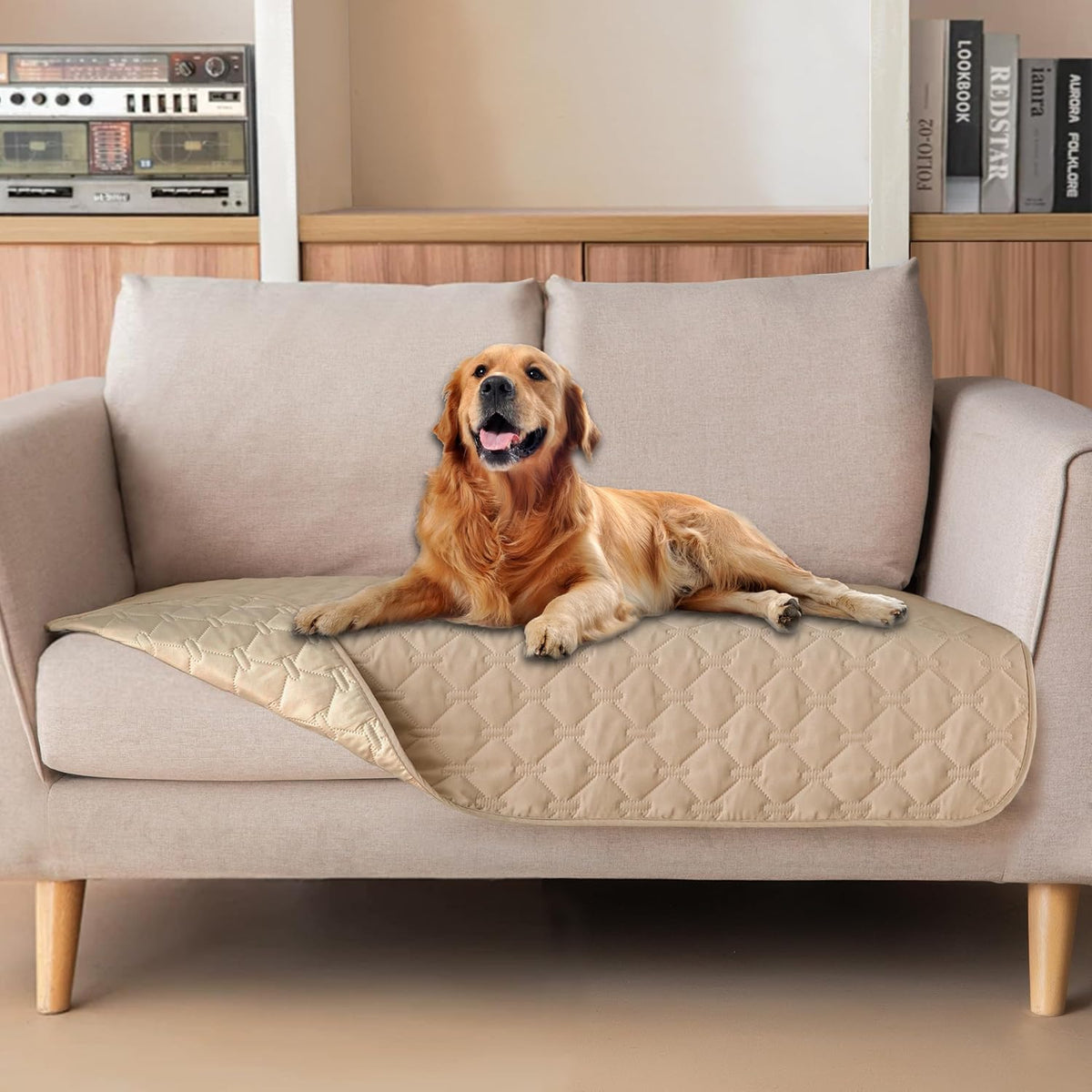 100% Double-Sided Waterproof Dog Bed Cover Pet Blanket Sofa Couch Furniture Protector for Puppy Large Dog Cat, Reversible (68x82 Inch (Pack of 1), Dark Grey/Light Grey) - Colors A