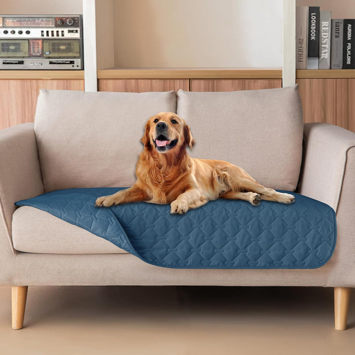 100% Double-Sided Waterproof Dog Bed Cover Pet Blanket Sofa Couch Furniture Protector for Puppy Large Dog Cat, Reversible (68x82 Inch (Pack of 1), Dark Grey/Light Grey) - Colors A