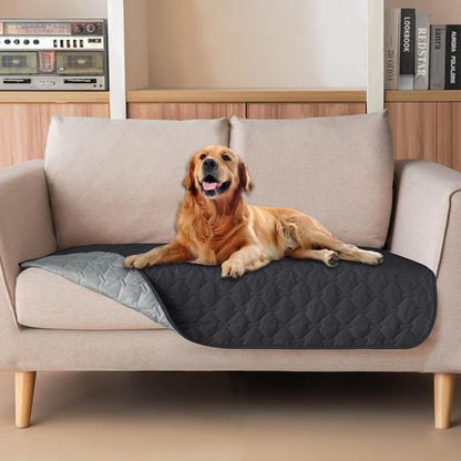 100% Double-Sided Waterproof Dog Bed Cover Pet Blanket Sofa Couch Furniture Protector for Puppy Large Dog Cat, Reversible (68x82 Inch (Pack of 1), Dark Grey/Light Grey) - Colors A